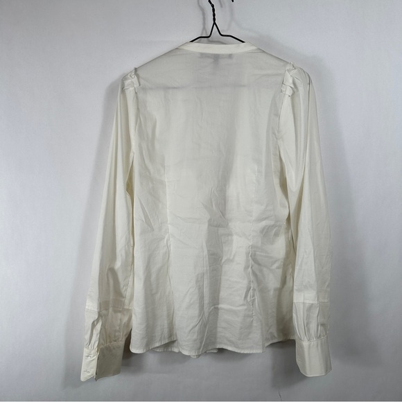 BCBG MaxAzria Cream Tie-Front Blouse - Picture 10 of 12